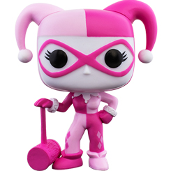 Figura de Harley Quinn Pink realizada en vinilo perteneciente a la línea Pop! de Funko. La figura tiene una altura aproximada de 10 cm., y está basada en el personaje de DC Comics. 