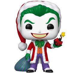 Figura del Joker en Navidad realizada en vinilo perteneciente a la línea Pop! de Funko. La figura tiene una altura aproximada de 10 cm., y está basada en los personajes de DC Comics.