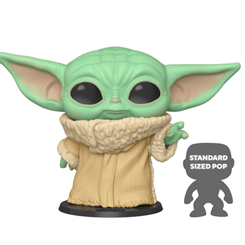 Figura The Child realizada en vinilo perteneciente a la línea Pop! de Funko. La figura tiene una altura aproximada de 25 cm., y está basada en la serie de Disney + Star Wars: Mandalorian.