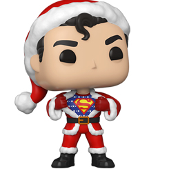 Figura de Superman en Navidad realizada en vinilo perteneciente a la línea Pop! de Funko. La figura tiene una altura aproximada de 10 cm., y está basada en los personajes de DC Comics.