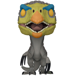 Figura del Therizinosaurus realizada en vinilo perteneciente a la línea Pop! de Funko. La figura tiene una altura aproximada de 9 cm., y está basada en la saga de películas de Jurassic Park. 