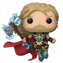 Figura de Thor realizada en vinilo perteneciente a la línea Pop! de Funko. La figura tiene una altura aproximada de 10 cm., y está basada en la película Thor: Love & Thunder. 