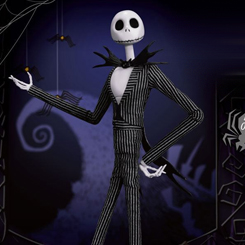 Figura oficial de Jack Skellington basado en la película de Pesadilla antes de Navidad. Preciosa figura de la gama de figuras de acción en vivo DAH (Dynamic 8ction Heroes): The Nightmare Before Christmas Jack Skellington. 
