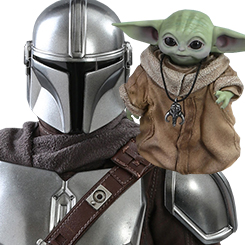 Figura Edición Limitada Masterpiece The Mandalorian y The Child por la firma Hot Toys para Star Wars, la figura con más de 30 puntos de articulación hace casi posible cualquier posición.
