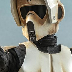 Figura Edición Limitada Masterpiece Scout Trooper por la firma Hot Toys para Star Wars, la figura con más de 30 puntos de articulación hace casi posible cualquier posición