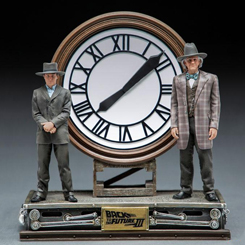 Figura edición limitada basada en referencias originales de Marty McFly y su mejor amigo, el doctor Emmett "Doc" Brown, vestidos formalmente con atuendos del siglo XIX