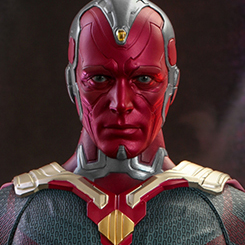 Increíble Figura Edición Limitada de Visión basada en la serie de Disney + WandaVision interpretado por Paul Bettany, figura creada por la firma Hot Toys basándose en los bocetos originales de Marvel para la serie