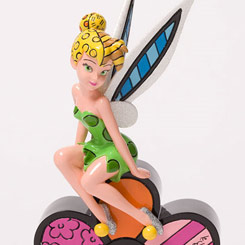 Figura de Campanilla sobre una Flor de Britto realizada por el pintor y escultor Romero Britto para Disney, titulada Tinker Bell on BRITTO Flower.