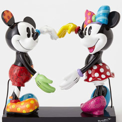Dulce figura de Mickey y Minnie de Walt Disney realizada por el pintor y escultor Romero Britto, titulada Mickey and Minnie. Esta figura tiene unos 18 cm., de altura aproximadamente y es una preciosa pieza de coleccionista.