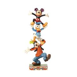 Preciosa figura de Goofy, Donald y Mickey titulada “Torre Oscilante”, figura con unos 22 cm., de altura en donde se ha mezclado la magia de las figuras de Walt Disney con el arte Heartwood Creek