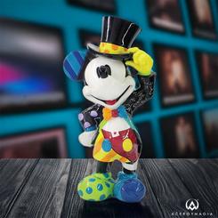 Deslumbrante figura de Mickey Mouse con sombrero de copa de Walt Disney realizada por el pintor y escultor Romero Britto, titulada Top Hat Mickey. Esta preciosa figura de unos 23 cm., 