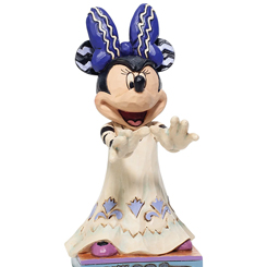 ¡Vestida con un disfraz macabro, la espeluznante Minnie Mouse se tambalea hacia ti! Con un peinado aterrador y una sonrisa traviesa, te asustará. Celebra la época más espeluznante