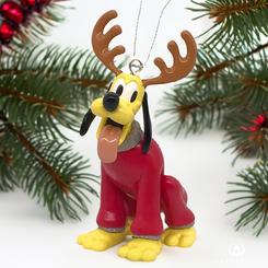Divertido adorno de Navidad de Pluto disfrazado de Reno de Navidad. Pon un toque Disney a tu árbol de Navidad con este preciosos adorno que ha sido moldeado y pintado para parecerse al carismático Pluto.