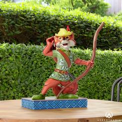 Figura de Robin Hood pertenecientes al Clásico de Disney Robin Hood, Jim Shore ha elaborado esta figura con unos 15 cm., de altura en donde se ha mezclado la magia de las figuras de Walt Disney.