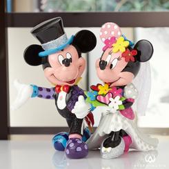 Preciosa figura de Boda Mickey y Minnie de Walt Disney realizada por el pintor y escultor Romero Britto, titulada Mickey and Minnie. Esta figura tiene unos 19 cm., de altura aproximadamente.