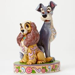 Figura 60 Aniversario del Clásico de Disney La Dama y el Vagabundo, Jim Shore ha mezclado la magia de las figuras de Walt Disney con el arte Heartwood Creek.