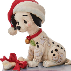 Navideña figura de Lucky en Navidad basada en la película de 101 Dálmatas de Walt Disney. Con ciento un hermanos y hermanas, la Navidad es una delicia para Lucky. Disfrutando del invierno en Londres,