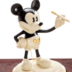 Figura en porcelana de Mickey Mouse Pie-Eyed. Incluye certificado de autenticidad. Terminada en oro de 24k. 