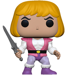 Figura del Príncipe Adam realizada en vinilo perteneciente a la línea Pop! de Funko. La figura tiene una altura aproximada de 10 cm., y está basada en la serie de TV He-Man y los Masters del Universo. 