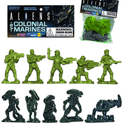 ¡A formar, a formar! Soldaditos Aliens vs. Colonial Marines basado en la película Aliens. Este fabuloso pack está compuesto por 35 unidades realizadas en PVC 