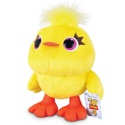 Peluche de Feathers de la  divertida película de Disney-Pixar “Toy Story 4.” Este peluche está realizado en poliéster y tiene una longitud aproximada de 23 cm. 