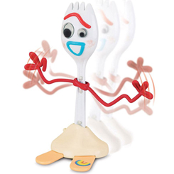 ¿Qué hay, amigo? Añade al pequeño Forky a tu caja de juguetes con esta figura de acción de Forky con voz. Figura electrónica de Toy Story! La figura articulada mide un tamaño de aproximado. 23 cm. 