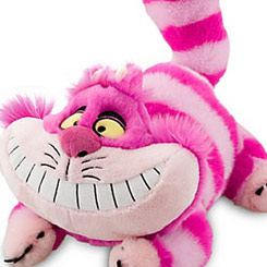 Suave y dulce peluche del Gato Cheshire basado en el clásico de Alicia en el País de las Maravillas de Walt Disney.