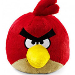 Peluche Oficial del Pájaro Rojo de Angry Birds, con una longitud aproximada de 15 cm. de altura, de suave textura y divertido diseño. 