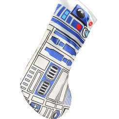 Precioso calcetín de Navidad realizado en poliéster de R2-D2 basado en la saga de Star Wars, disfruta con este divertido calcetín con sonido incorporado.