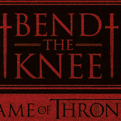 Precioso felpudo Bend the knee basado en la serie de la HBO Juego de Tronos, ideal como felpudo de bienvenida. 