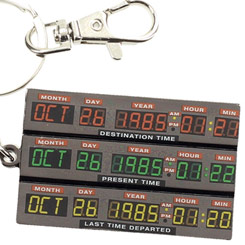 Llavero oficial del panel de control del DeLorean de Regreso al Futuro. El llavero está realizado en metal. Sin duda hará las delicias de los fans de esta espectacular película.