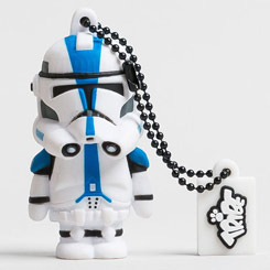 Memoria USB del 501st Clone Trooper con una capacidad de 8 GB.  Alimenta este pequeño Soldado Imperial con todos tus documentos más importantes (canciones, fotos, presentaciones, etc.) y transporta tus archivos con estilo y seguridad.