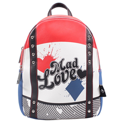 Preciosa mini mochila oficial de Harley Quinn con el texto “Mad Love” basada en la película Bird of Prey. Esta mochila está realizada en PU con unas medidas aproximadas de 29 x 21 x 11 cm.,, 