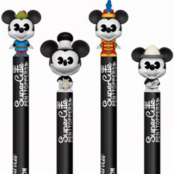Set de 4 Bolígrafos Funko Pop de Mickey Mouse realizados para celebrar el 90 Aniversario, estos preciosos bolígrafos tienen una miniatura de tu personaje favorito en la parte superior de un tamaño aproximado de 2 cm.