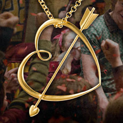 Precioso colgante Corazón de Ron Weasley aparecido en "Harry Potter y el Príncipe Mestizo". Este precioso colgante está realizado en plata con un baño de oro de 24k.