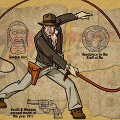 Litografía clave de Indiana Jones Animated. Producto Limitado a 1000 unidades. Producto oficial de LucasFilm.