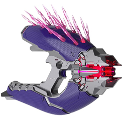 ¡El blaster Nerf LMTD Halo Needler captura el aspecto del blaster de la franquicia de videojuegos Halo! ¡Imagínate como uno de los Banished o Covenant y prepárate para luchar