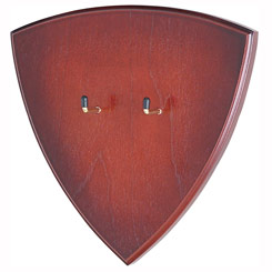 Soporte de pared universal para espadas realizado en madera lacada. 