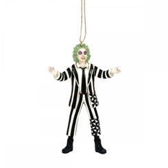 Imagina agregar un toque de lo peculiar a tu árbol de Navidad con este encantador adorno de Beetlejuice. Diseñado por Jim Shore, este adorno captura el espíritu travieso del inolvidable personaje