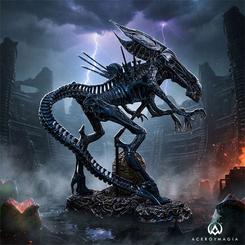 La figura Hot Toys Alien Queen 1/6 parece haber escapado de la colmena para ocupar el centro de la vitrina. Esta figura coleccionable de la Reina Alien reproduce la presencia descomunal de la monarca xenomorfa vista en Aliens (1986)