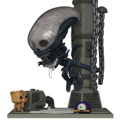 Terror de ciencia ficción listo para la vitrina: la Funko POP! Deluxe Alien – Xenomorph Hovering (#1936) recrea al xenomorfo en plena caza, con mandíbula babeante, cráneo biomecánico detallado 
