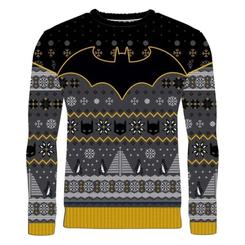 Gotham se cubre de nieve sin perder su lado más oscuro en esta sudadera navideña Batman Penguin. El gran emblema del murciélago domina el pecho con un contorno dorado que destaca sobre el negro y el gris
