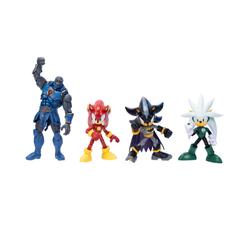 Edición crossover que brilla por su estilo: este Blister 4 figuras Sonic The Hedgehog DC Comics 12 cm reúne en un mismo set la energía del universo de los videojuegos y la épica de los superhéroes
