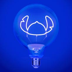 La travesura y ternura de Stitch brillan con esta encantadora bombilla LED neón. Diseñada para los verdaderos fans de Lilo & Stitch, esta bombilla E27 (G125, 1W, 240V, 50-60Hz) 
