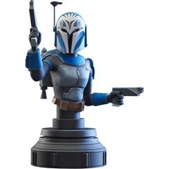 La imponente presencia de Bo-Katan Kryze se materializa en este busto de resina de 15 cm, una pieza de colección que captura con fidelidad cada línea de su casco y la determinación de su mirada.