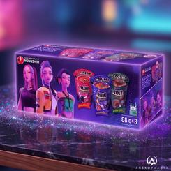 Una caja vibrante, tres sabores con carácter y toda la energía visual de un Huntr/x noodles pack KPop Demon Hunters listo para ocupar sitio propio en una estantería. Este pack de fideos instantáneos no pasa desapercibido: color, ilustración y una estética