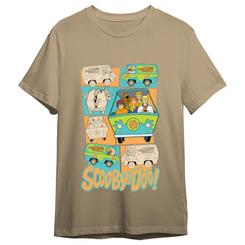 La nostalgia en carretera se lleva puesta con esta camiseta Van Scooby Doo para adulto, un diseño que rinde homenaje a la mítica Mystery Machine y a toda la pandilla con un estilo tipo viñeta lleno de color y buen rollo. 