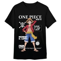 La bandera de los Sombrero de Paja se lleva puesta con esta camiseta Monkey D. Luffy One Piece para adulto, un básico imprescindible para quienes quieren un look anime claro, reconocible y fácil de combinar. 