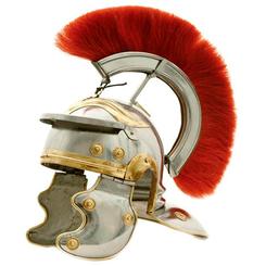 Descubre la grandeza del Casco Centurión Romano con su llamativa cresta roja. Este casco está inspirado en los yelmos clásicos de los legionarios del poderoso Imperio Romano.