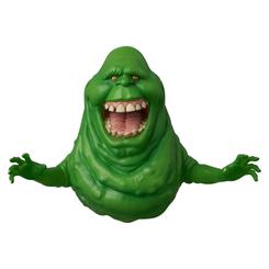 La Figura Cazafantasmas UDF Mini Slimer (Green Ghost) captura al inconfundible espectro verde con la boca abierta y los brazos extendidos.